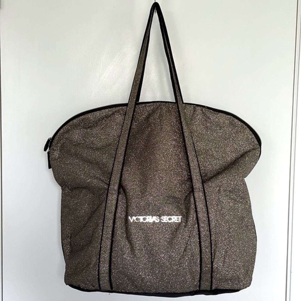 Victoria’s Secret Gold Glitter Weekender Tote Bag